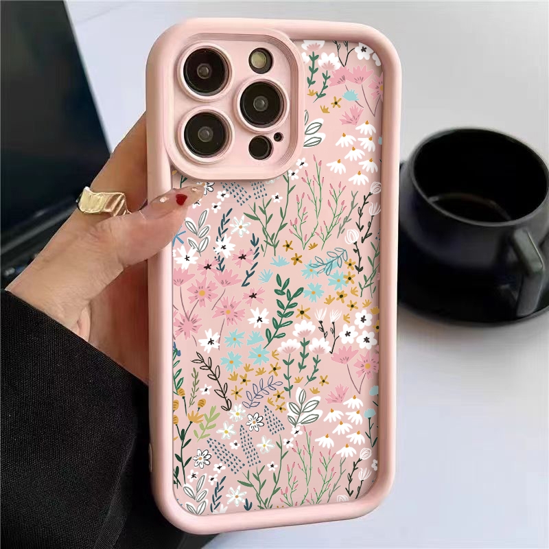 Phone Cases Iphone 14 - Pink High-bamboo Floral Pattern iPhone Case