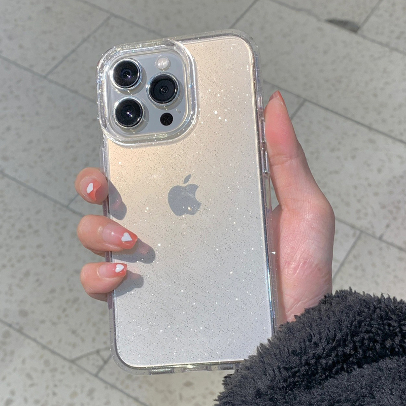 Glitter Shockproof Case - Transparent Simple Glitter Phone Case For