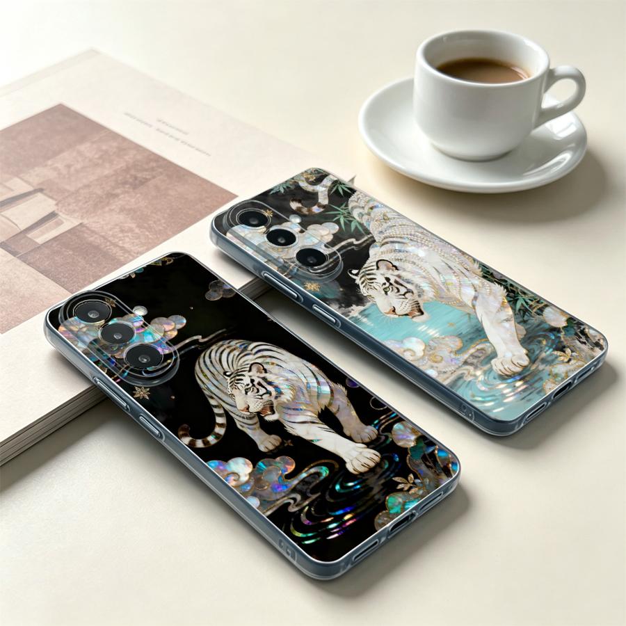 Phone Cases Samsung A14 - White Tiger Case for Samsung Galaxy