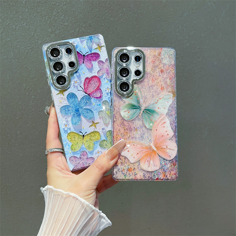 Luxury Oil Painting Flowers Bu - Glitter Shockproof Case 评论和价格