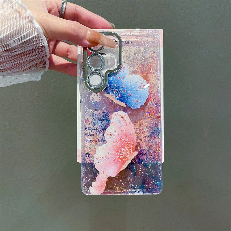 Luxury Oil Painting Flowers Bu - Glitter Shockproof Case 评论和价格