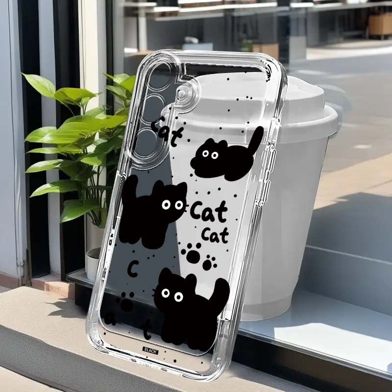 Cartoon Black Cat Art Phone Ca - Phone Cases Samsung A14 评论和价格
