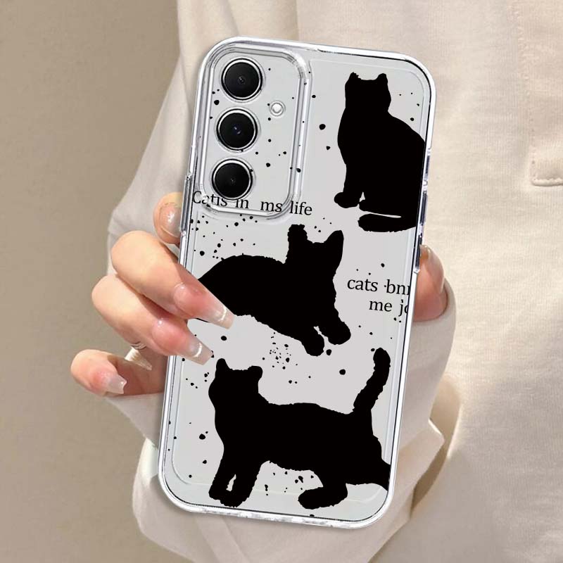 Cartoon Black Cat Art Phone Ca - Phone Cases Samsung A14 评论和价格