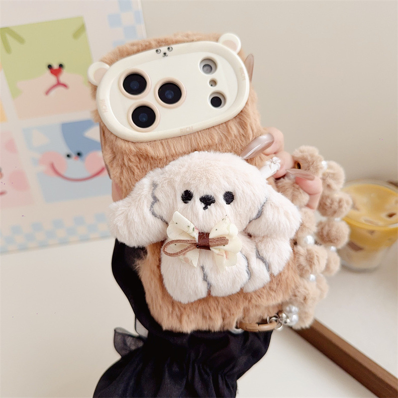 3D Cartoon Bowknot Puppy Warm  - Phone Cases Iphone 14 评论和价格