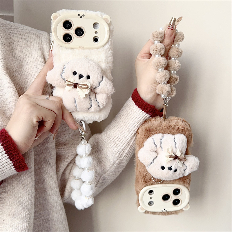 3D Cartoon Bowknot Puppy Warm  - Phone Cases Iphone 14 评论和价格