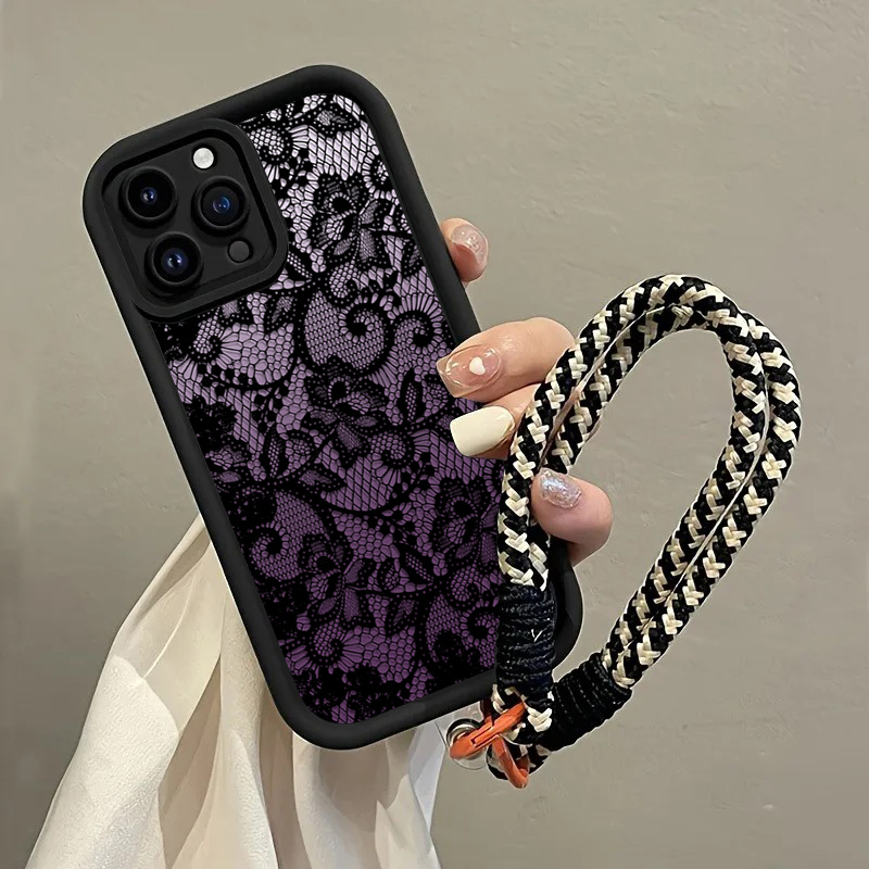 Black Purple Lace Hang Strap P - Phone Cases With Loop 评论和价格