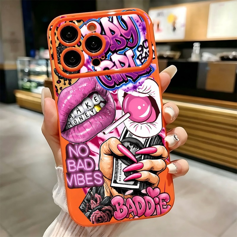 Hip Hop Pink Lips Baby Girl Gr - Phone Cases Bulk 评论和价格