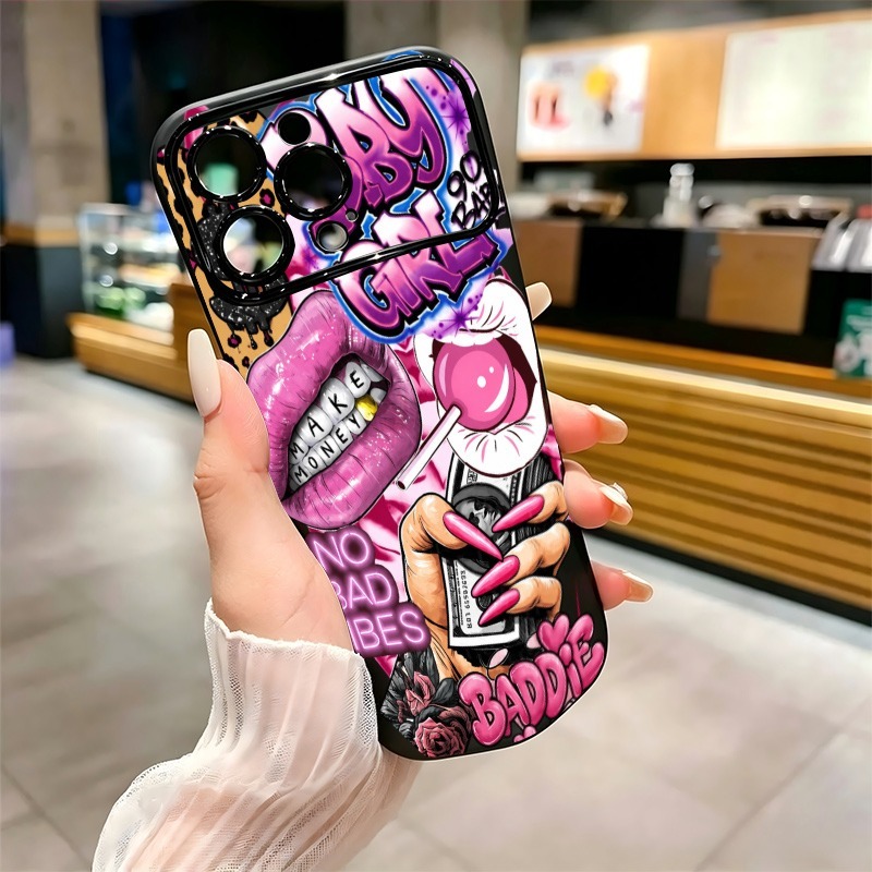 Hip Hop Pink Lips Baby Girl Gr - Phone Cases Bulk 评论和价格
