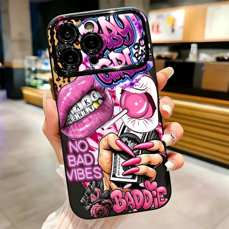 Hip Hop Pink Lips Baby Girl Gr - Phone Cases Bulk 评论和价格