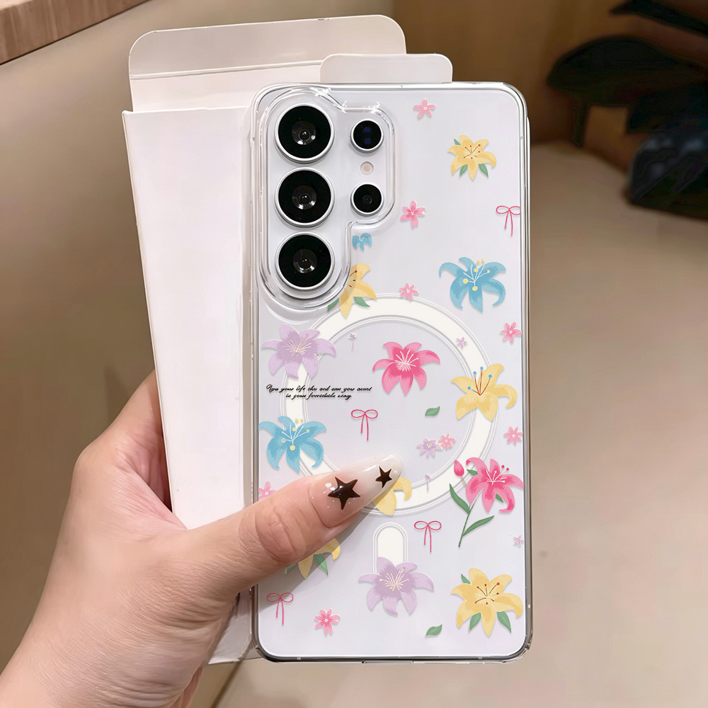 Blue Flower Magnetic Phone Cas - Phone Cases Quality 评论和价格