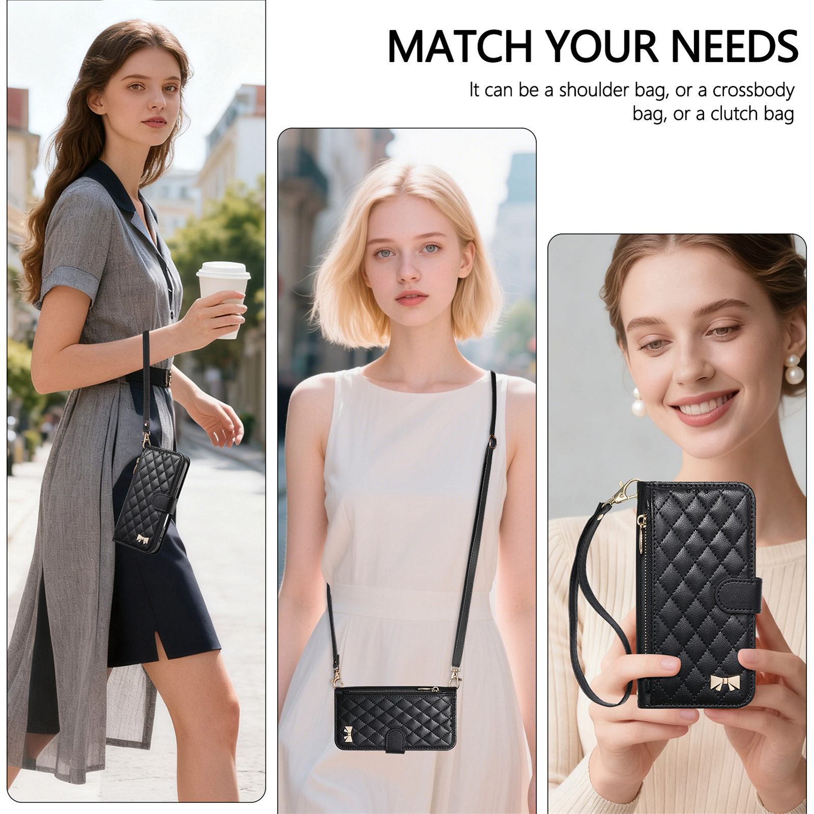 PU Leather Zipper Crossbody Wr - Phone Cases With Loop 评论和价格