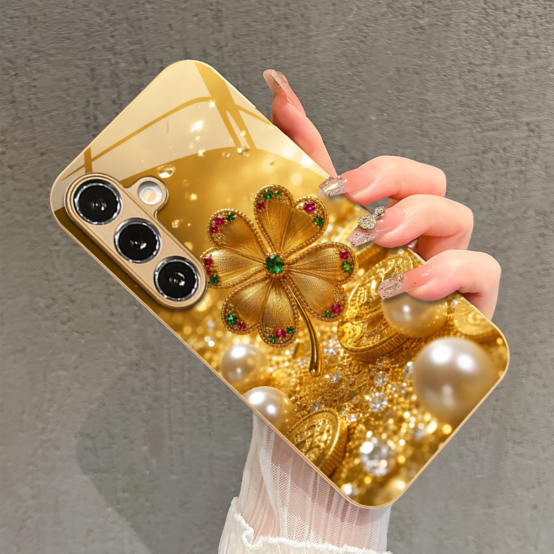Colorful Gem Four-leaf Pattern - Phone Cases Metal 评论和价格