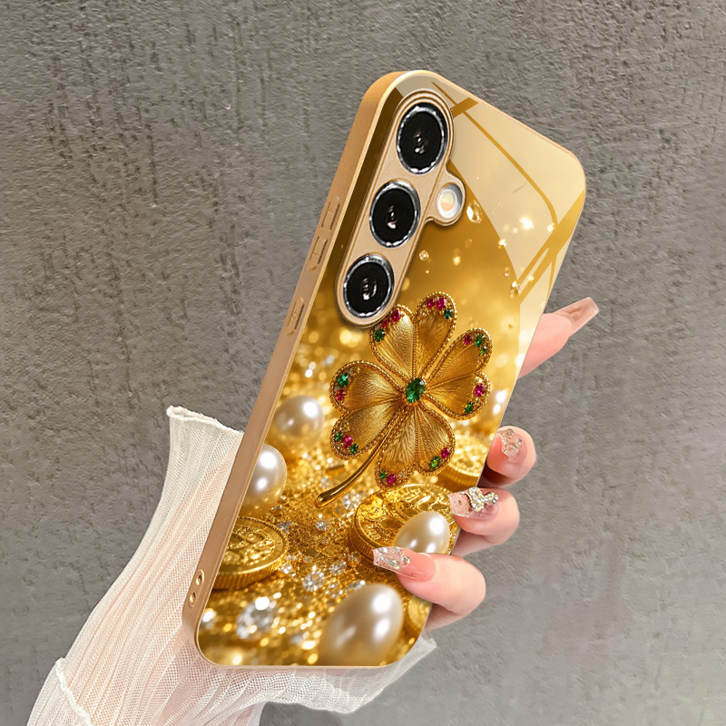 Colorful Gem Four-leaf Pattern - Phone Cases Metal 评论和价格