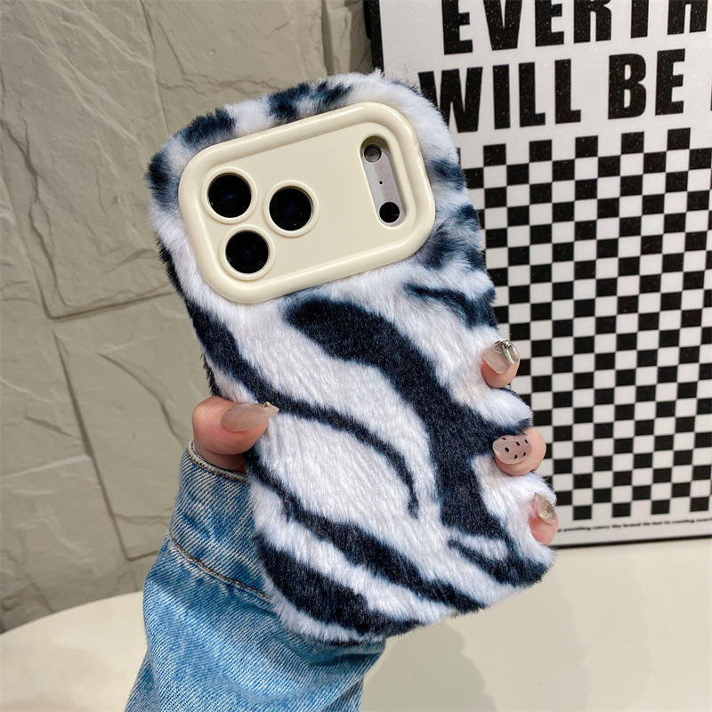 Luxury Zebra Pattern Fluffy Pl - Phone Cases Iphone 14 评论和价格