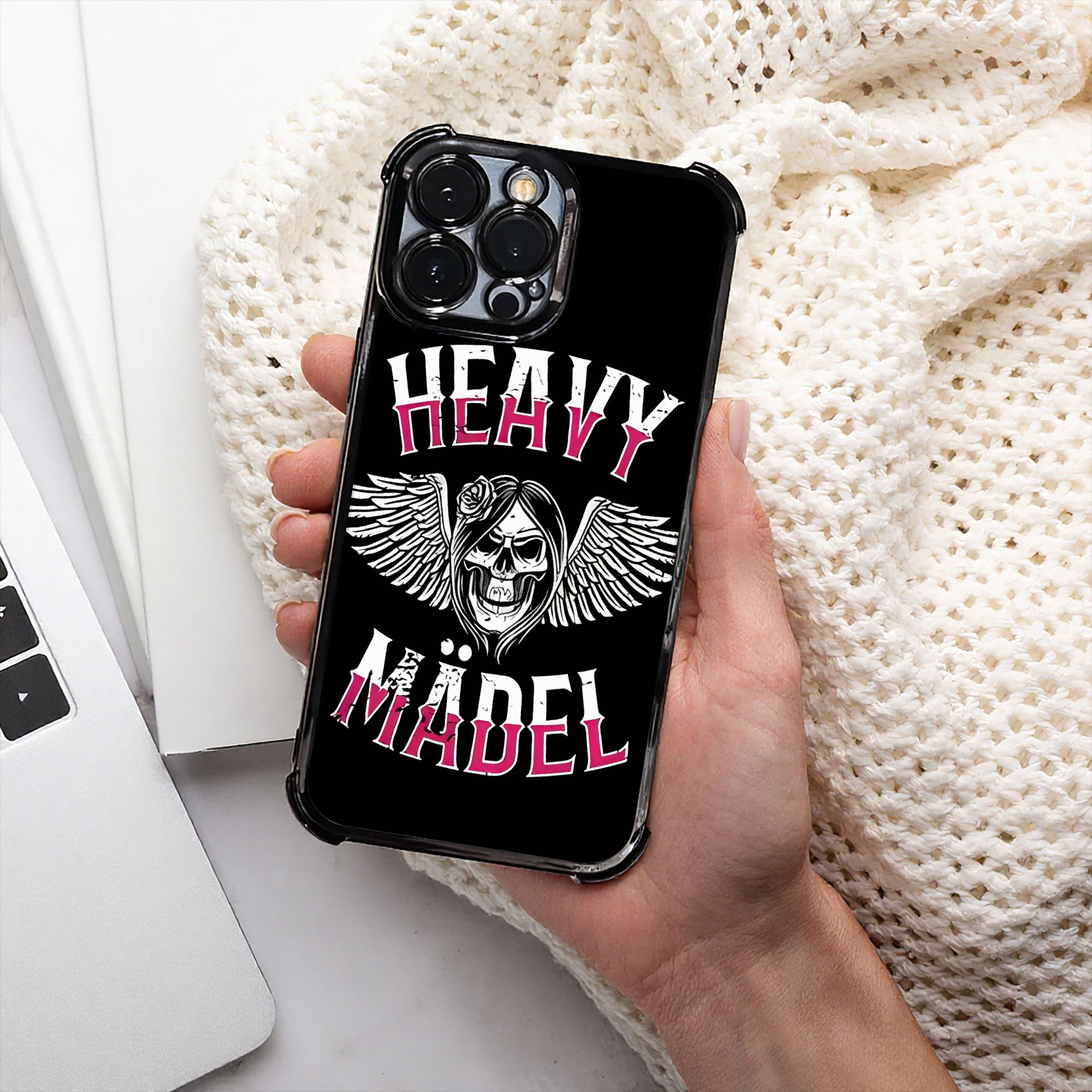Skull Biker Girl Female Woman  - Phone Cases Metal 评论和价格