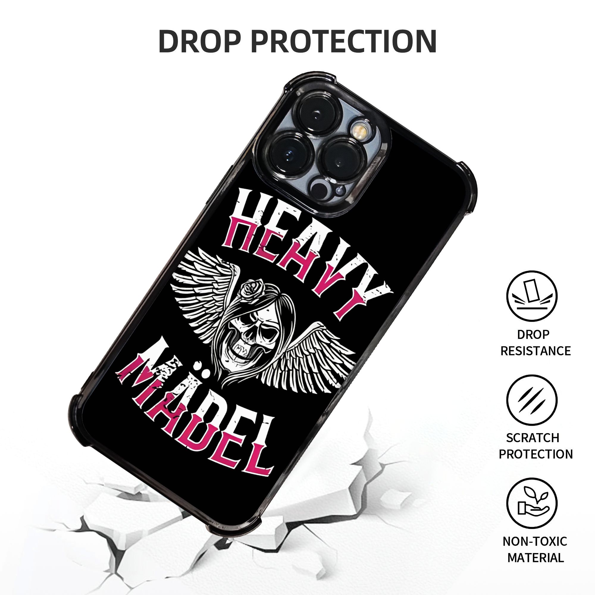 Skull Biker Girl Female Woman  - Phone Cases Metal 评论和价格