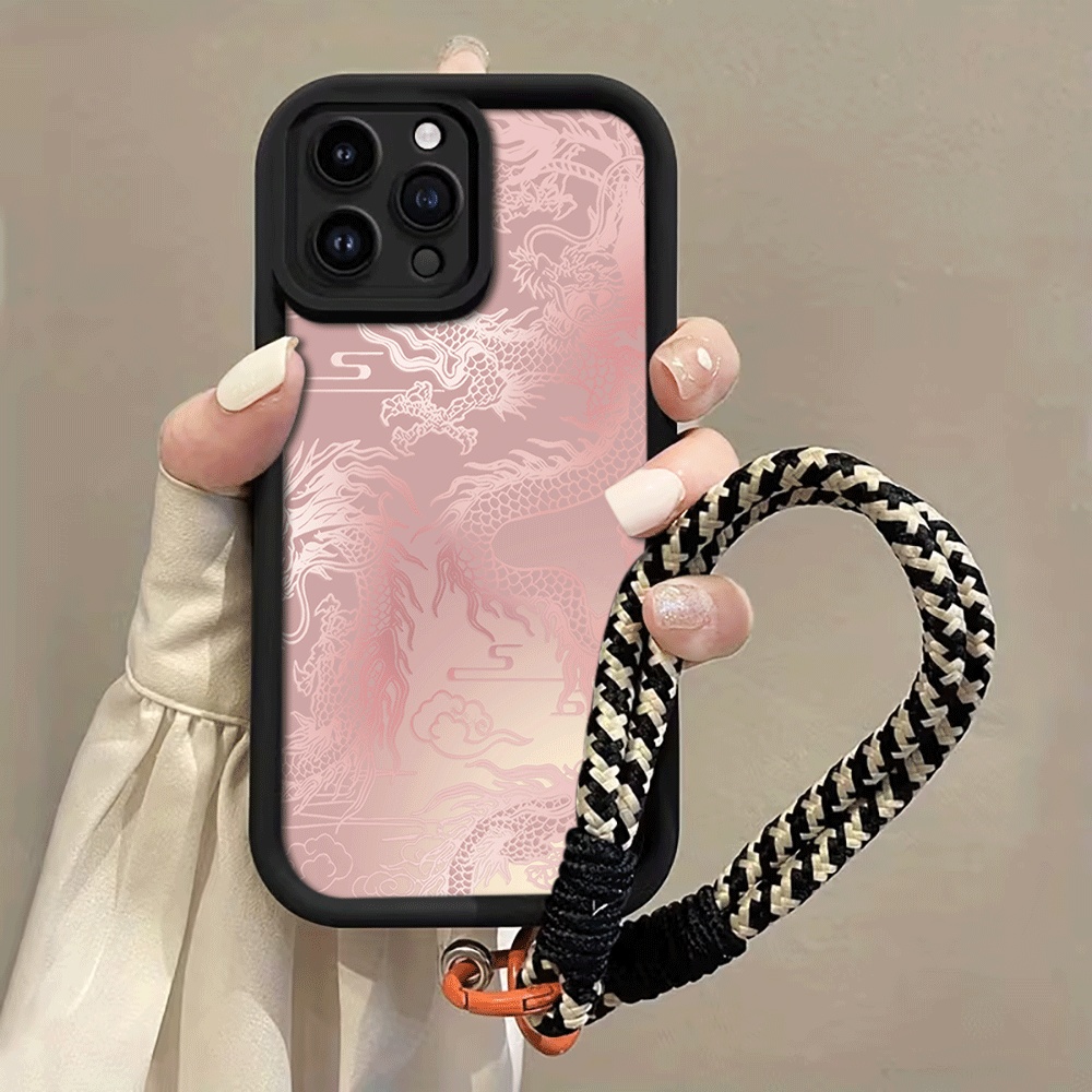 Pale White Dragon Pattern Stra - Phone Cases With Loop 评论和价格