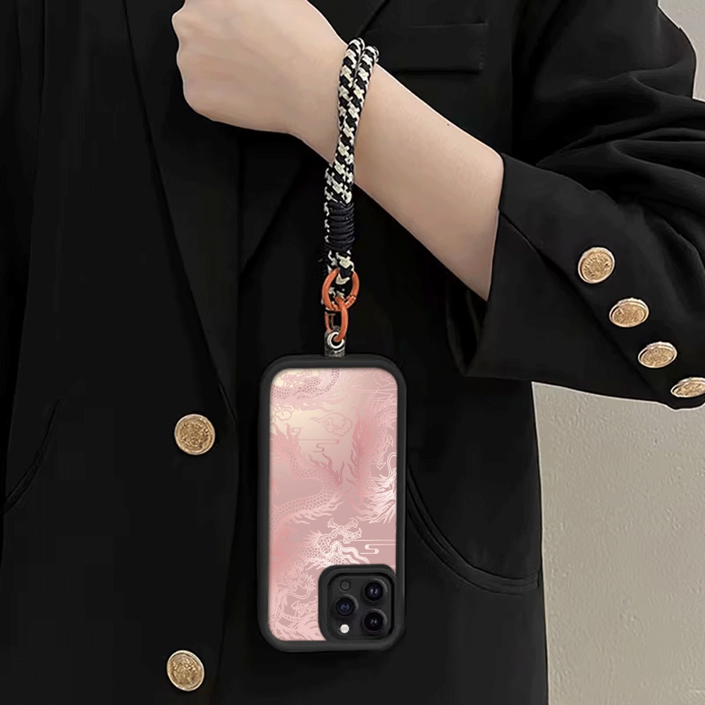 Pale White Dragon Pattern Stra - Phone Cases With Loop 评论和价格