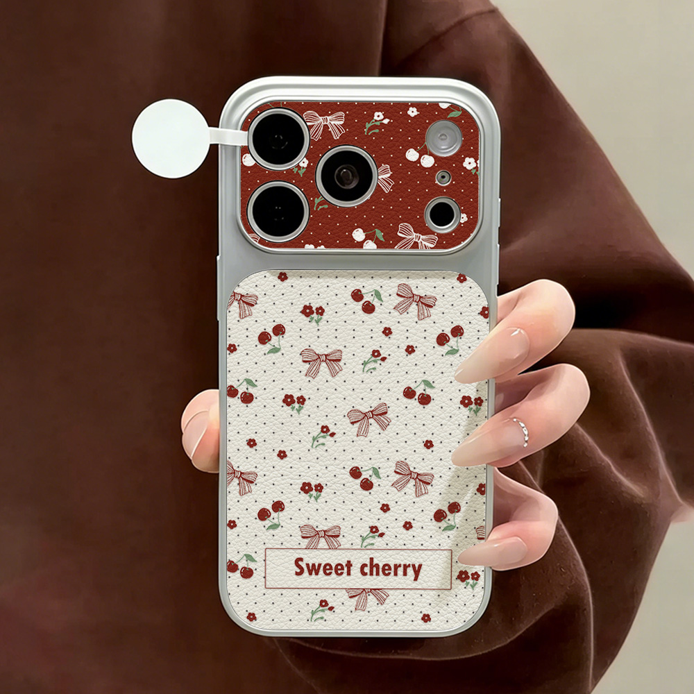Sweet Cherry Bow Leather Phone - Phone Cases Quality 评论和价格