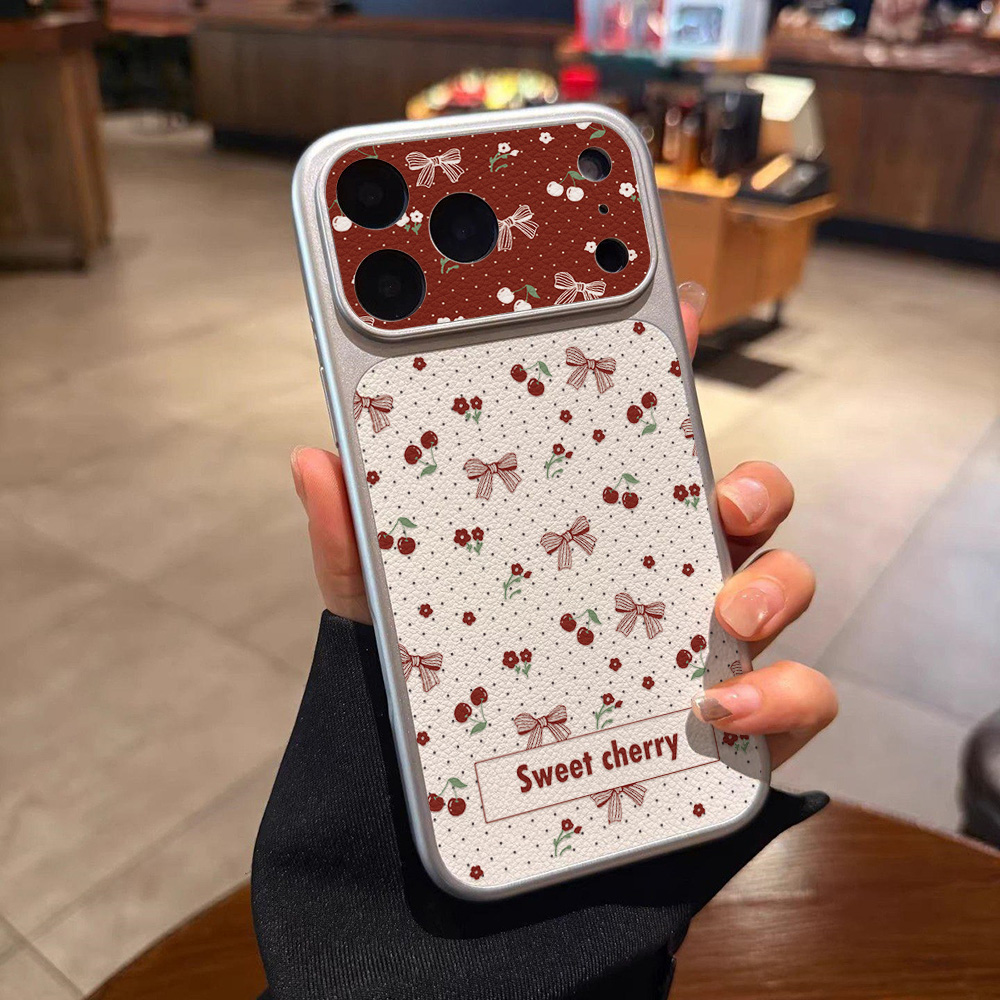 Sweet Cherry Bow Leather Phone - Phone Cases Quality 评论和价格