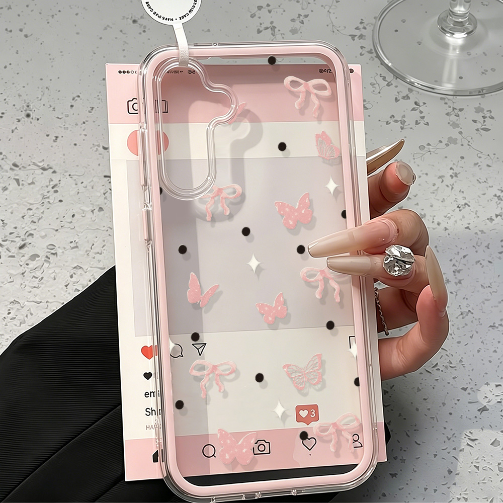 Cute Pink Bow Soft Phone Case  - Phone Cases Quality 评论和价格