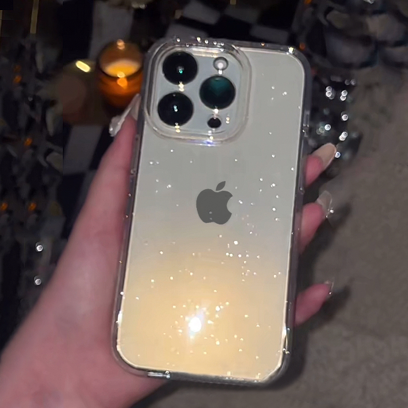 Transparent Simple Glitter Pho - Glitter Shockproof Case 评论和价格