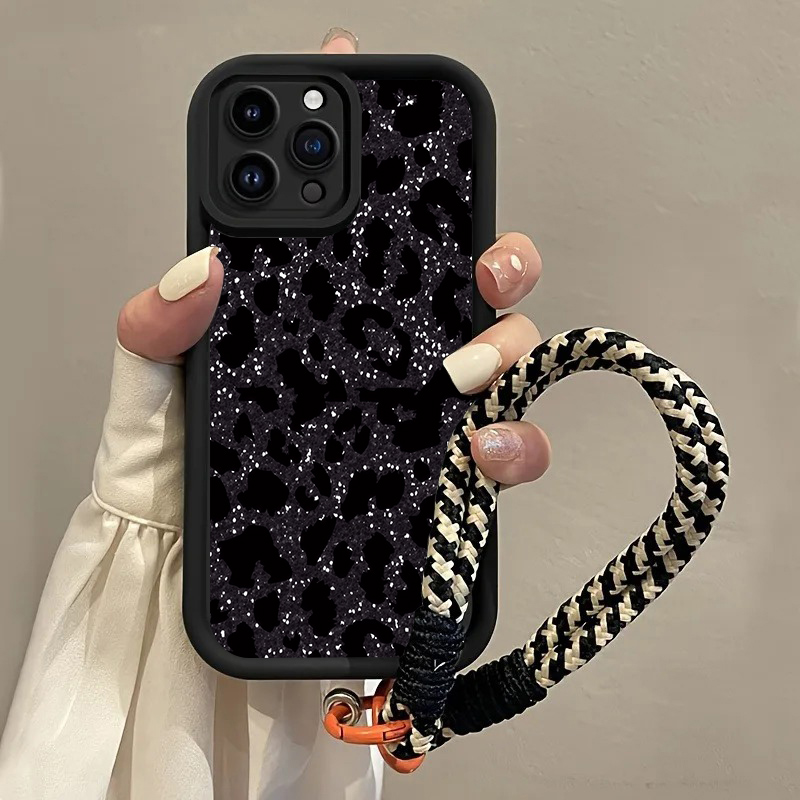 Black Spotted Leopard Hang Str - Phone Cases With Loop 评论和价格