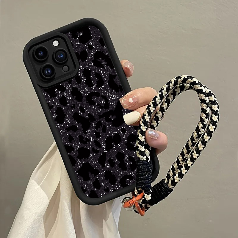 Black Spotted Leopard Hang Str - Phone Cases With Loop 评论和价格