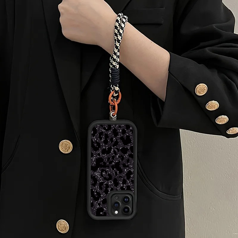 Black Spotted Leopard Hang Str - Phone Cases With Loop 评论和价格