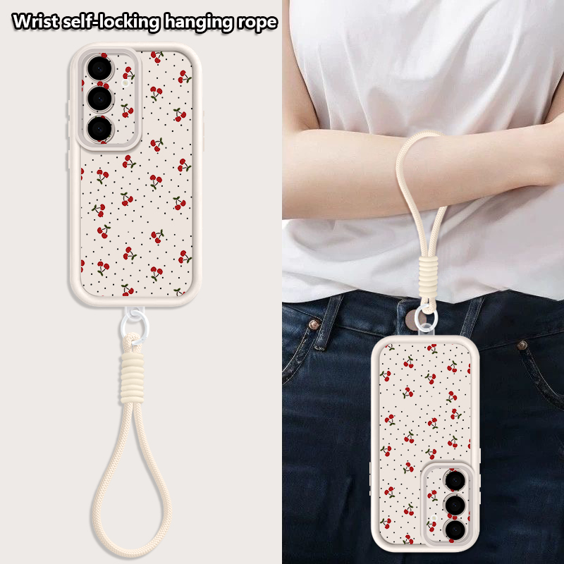 Little Cherry Pattern Lanyard  - Phone Cases With Loop 评论和价格