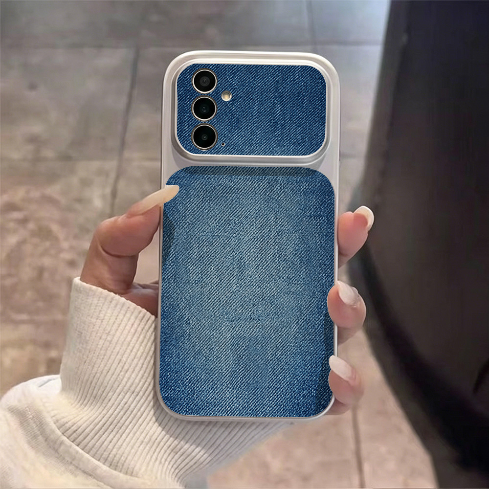 Retro Blue Denim PU Leather Ph - Phone Cases Quality 评论和价格