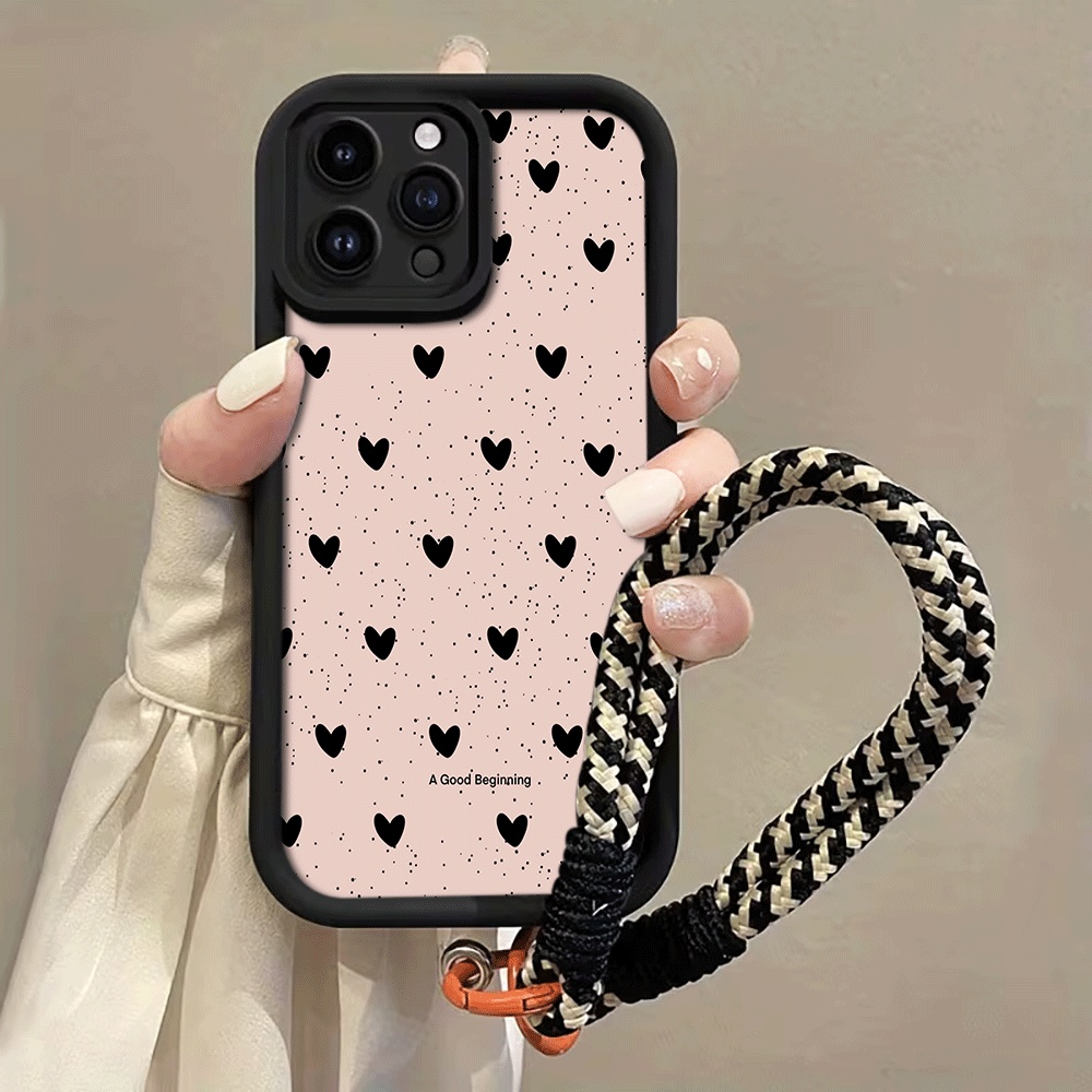 Ink Splattered Black Heart Han - Phone Cases With Loop 评论和价格