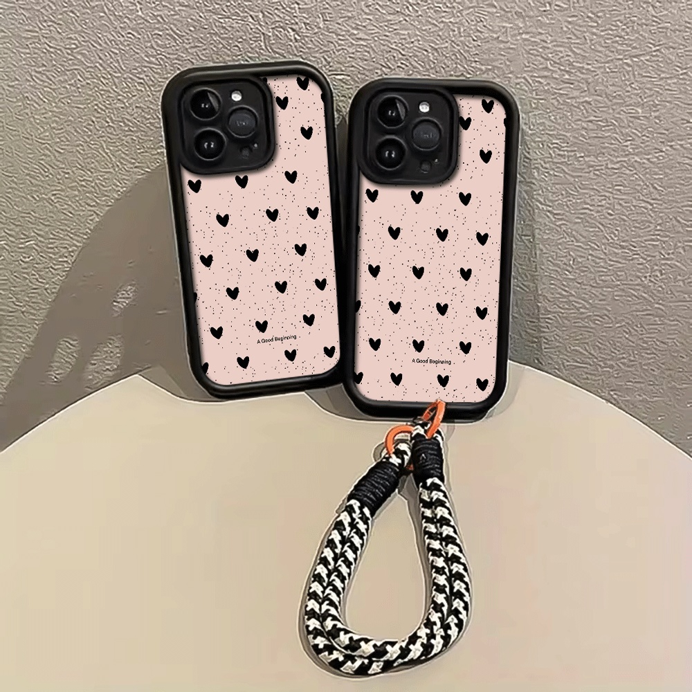 Ink Splattered Black Heart Han - Phone Cases With Loop 评论和价格