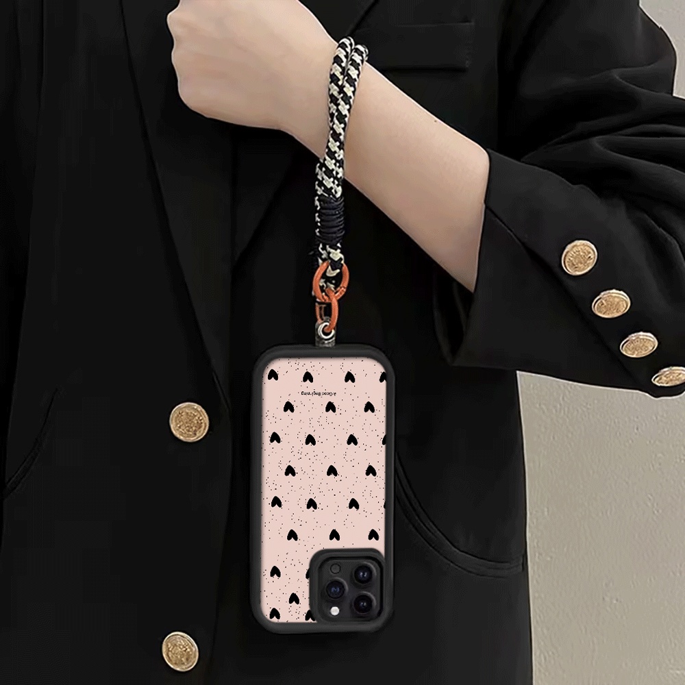 Ink Splattered Black Heart Han - Phone Cases With Loop 评论和价格