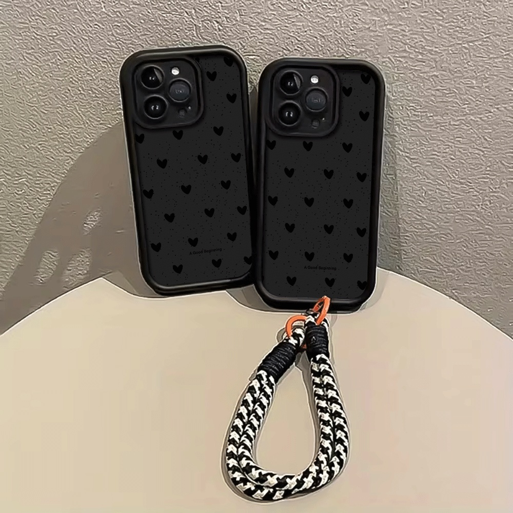 Ink Splattered Black Heart Han - Phone Cases With Loop 评论和价格
