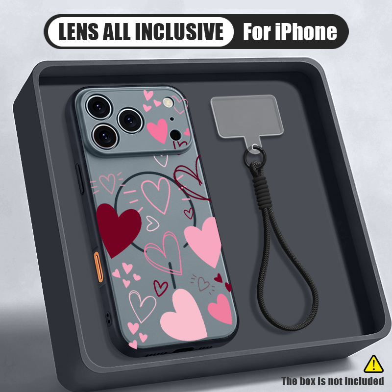 Love Heart Pattern Magnetic Ph - Phone Cases With Loop 评论和价格