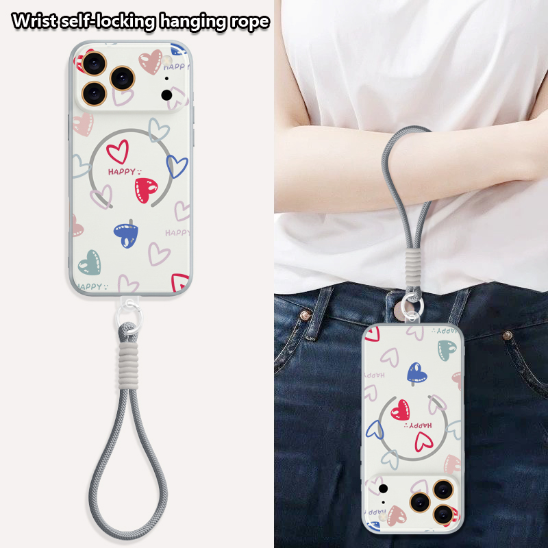 Love Heart Pattern Magnetic Ph - Phone Cases With Loop 评论和价格